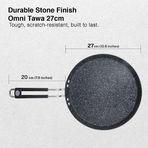 Prestige Durastone Hard Anodised 6 Layer Non-Stick Omni Tawa, (Black)