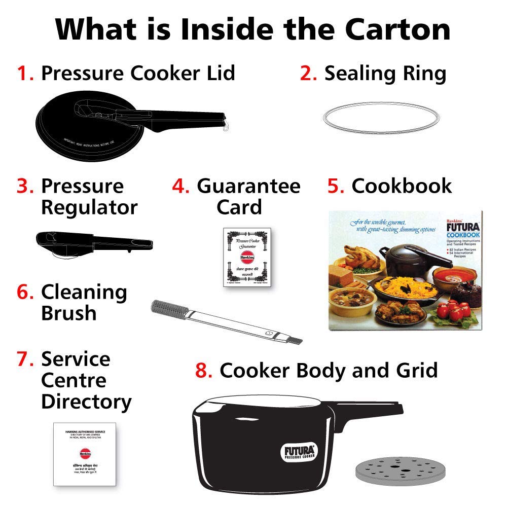 Hawkins Futura Pressure Cooker, Hard Anodised Inner Lid Pressure Cooker, Pan Cooker, Black