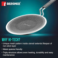 BERGNER Hi-Tech Giro Triply Roti Tawa 26cm, Non-Stick Tava for Chapati/Paratha, Honeycomb Non-Stick Coating, PFOA Free, Healthy Cooking, Stay Cool Handle, Induction and Gas Stove Ready