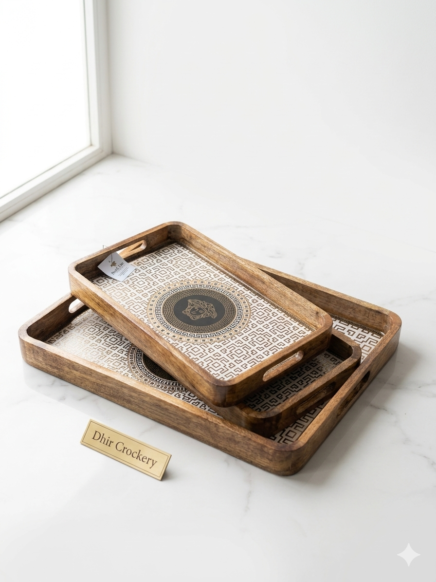 PREMIUM WOODEN TREY SET OF 3