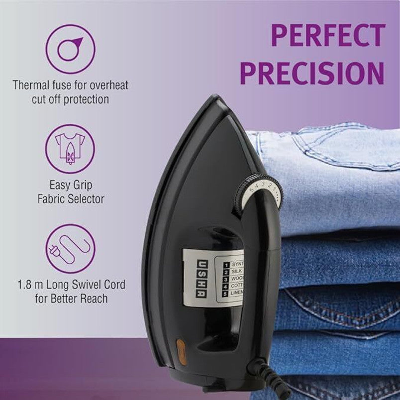 USHA HEAVY WEIGHT BEST QUALITY CLOTHES PRESS IN BLACK COLOUR